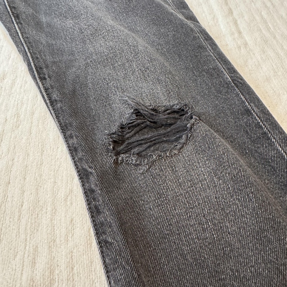 Levis 501S Jeans Womens 24x30 (25x29) Black Button Fly Premium Distressed Denim - Picture 4 of 12
